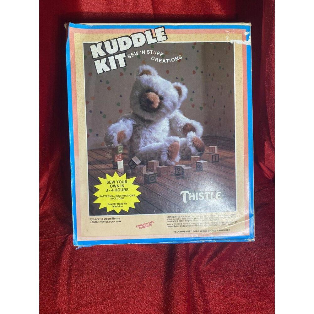 Vintage Kuddle Kit Thistle Sew ‘N Stuff Creations 1984 Borg Textile Corp
